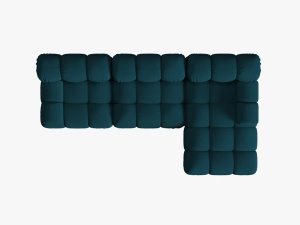 COLTAR MODULAR BELLIS, DREAPTA, 3 LOCURI, 285 CM, BLEUMARIN 87, TAPITERIE DIN CATIFEA 3D, DESIGN DEOSEBIT - Img 2