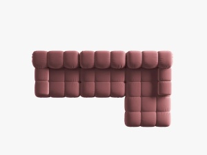 COLTAR MODULAR BELLIS, DREAPTA, 3 LOCURI, 285 CM, ROZ 63, TAPITERIE DIN CATIFEA, DESIGN DEOSEBIT - Img 2