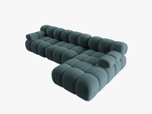 COLTAR MODULAR BELLIS, DREAPTA, 3 LOCURI, 285 CM, VERDE PETROL 87, TAPITERIE DIN CATIFEA, DESIGN DEOSEBIT - Img 5
