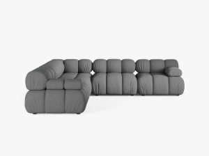 COLTAR MODULAR BELLIS, GRI, CU TAPITERIE DIN TEXTIL STRUCTURAT LIBERTY, MICADONI - Img 2
