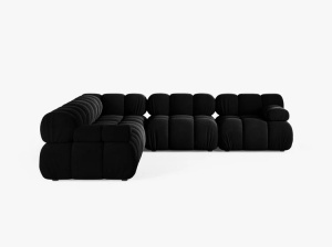 COLTAR MODULAR BELLIS, NEGRU, CU TAPITERIE DIN CATFIEA VENUS, MICADONI - Img 2