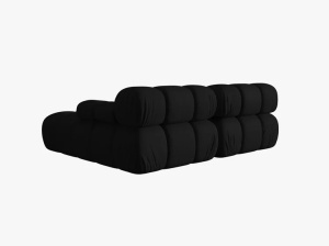 COLTAR MODULAR BELLIS, PE DREAPTA, NEGRU, CU TAPITERIE DIN TEXTIL 3D SONIC, MICADONI - Img 4