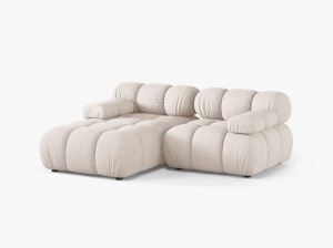 COLTAR MODULAR BELLIS, PE STANGA, BEJ, CU TAPITERIE DIN TEXTIL STRUCTURAT LIBERTY, MICADONI - Img 2