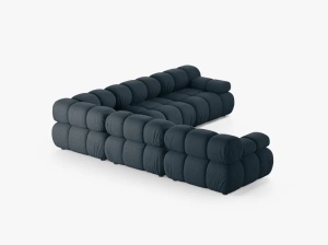 COLTAR MODULAR BELLIS, PETROL INCHIS, CU TAPITERIE DIN TEXTIL STRUCTURAT LIBERTY, MICADONI - Img 3