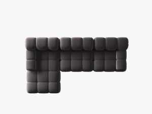 COLTAR MODULAR BELLIS, STANGA, 3 LOCURI, 285 CM, GRI INCHIS 97, TAPITERIE DIN CATIFEA, DESIGN DEOSEBIT - Img 3