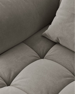 COLTAR MODULAR BLOOM, PE STANGA, GRI, 327 CM, CU TAPITERIE DIN TEXTIL CATIFEA CASINO, MICADONI - Img 5