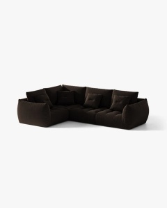 COLTAR MODULAR BLOOM, PE STANGA, MARO INCHIS, 316 CM, CU TAPITERIE DIN TEXTIL CATIFEA BLUVEL, MICADONI - Img 2