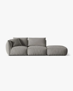 COLTAR MODULAR CHRIS, PE DREAPTA, 315X100, GRI, CU TAPITERIE DIN TEXTIL CATIFEA CASINO, MICADONI