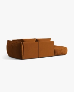 COLTAR MODULAR CHRIS, PE STANGA, 315X100, SCORTISOARA, CU TAPITERIE DIN TEXTIL CATIFEA CASINO, MICADONI - Img 3
