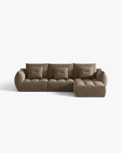 COLTAR MODULAR, CU 2 LOCURI, BLOOM, MARO DESCHIS, 327 CM, CU TAPITERIE DIN TEXTIL CATIFEA CASINO, MICADONI