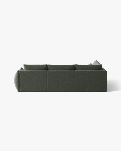 COLTAR MODULAR, CU 4 LOCURI, BLOOM, PE DREAPTA, VERDE MUSCHI, 316 CM, CU TAPITERIE DIN TEXTIL STRUCTURAT WIND, MICADONI - Img 4