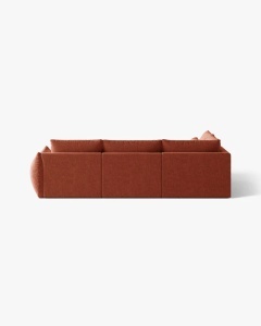 COLTAR MODULAR, CU 4 LOCURI, BLOOM, PE STANGA, CARAMIZIU, 316 CM, CU TAPITERIE DIN TEXTIL STRUCTURAT WIND, MICADONI - Img 4