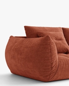 COLTAR MODULAR, CU 4 LOCURI, BLOOM, PE STANGA, CARAMIZIU, 316 CM, CU TAPITERIE DIN TEXTIL STRUCTURAT WIND, MICADONI - Img 5