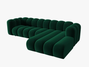 COLTAR MODULAR LUPIN, DREAPTA, 4 LOCURI, 288 CM, VERDE SMARALD 7, TAPITERIE DIN CATIFEA, DESIGN DEOSEBIT - Img 3