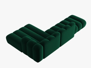 COLTAR MODULAR LUPIN, DREAPTA, 5 LOCURI, 294 CM, VERDE SMARALD 7, TAPITERIE DIN CATIFEA, DESIGN DEOSEBIT - Img 4