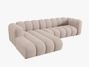 COLTAR MODULAR LUPIN, STANGA, 4 LOCURI, 288 CM, BEJ 30, TAPITERIE CHENILLE, DESIGN DEOSEBIT - Img 4