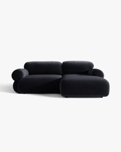 COLTAR MODULAR, OPHELIA, ALBASTRU ROYAL, PE DREAPTA, 236 CM, CU TAPITERIE DIN TEXTIL CATIFEA VENUS, MICADONI