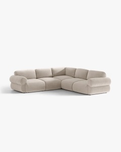 COLTAR MODULAR, OPHELIA, BEJ, 289 CM, CU TAPITERIE DIN TEXTIL CATIFEA VENUS, MICADONI