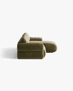 COLTAR MODULAR, OPHELIA, VERDE, PE DREAPTA, 297 CM, CU TAPITERIE DIN TEXTIL CATIFEA VENUS, MICADONI - Img 3