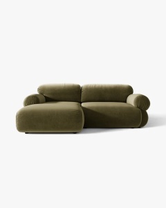 COLTAR MODULAR, OPHELIA, VERDE, PE STANGA, 236 CM, CU TAPITERIE DIN TEXTIL CATIFEA VENUS, MICADONI