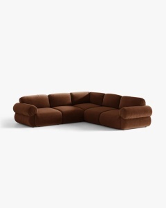 COLTAR MODULAR, OPHELIA, VISINIU, 289 CM, CU TAPITERIE DIN TEXTIL CATIFEA VENUS, MICADONI