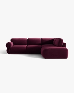 COLTAR MODULAR, OPHELIA, VISINIU, PE DREAPTA, 289 CM, CU TAPITERIE DIN TEXTIL CATIFEA VENUS, MICADONI - Img 2