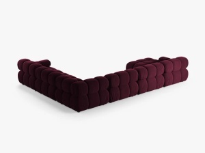 COLTAR MODULAR PANORAMIC BELLIS, PE DREAPTA, VISINIU, CU TAPITERIE DIN CATIFEA VENUS, MICADONI - Img 3