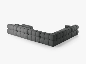 COLTAR MODULAR PANORAMIC BELLIS, PE STANGA, GRI, CU TAPITERIE DIN TEXTIL STRUCTURAT BELLIS, MICADONI - Img 3