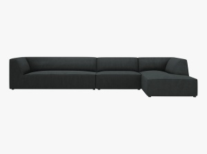 COLTAR MODULAR RUBY, DREAPTA, 5 LOCURI, 366 CM, DIVERSE CULORI SI MATERIALE, DESIGN DEOSEBIT