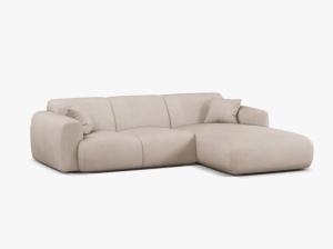 COLTAR MOLINO, 225 CM, PE DREAPTA, BEJ, CU TAPITERIE DIN TEXTIL CHENILLE REBEL, MICADONI - Img 2