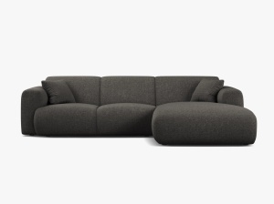 COLTAR MOLINO, 225 CM, PE DREAPTA, GRI INCHIS, CU TAPITERIE DIN TEXTIL CHENILLE EDEN, MICADONI