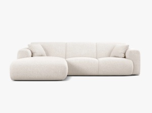 COLTAR MOLINO, 225 CM, PE STANGA, BEJ DESCHIS, CU TAPITERIE DIN TEXTIL CHENILLE EDEN, MICADONI