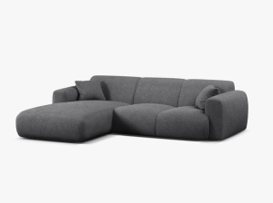 COLTAR MOLINO, 225 CM, PE STANGA, GRI INCHIS, CU TAPITERIE DIN TEXTIL BOUCLE BALOO, MICADONI - Img 2