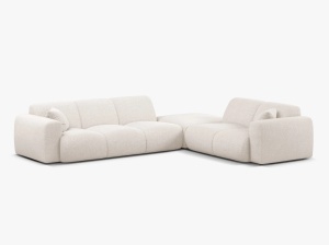 COLTAR MOLINO, 315 CM, PE DREAPTA, BEJ DESCHIS, CU TAPITERIE DIN TEXTIL CHENILLE EDEN, MICADONI