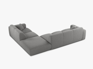 COLTAR MOLINO, 315 CM, PE DREAPTA, GRI DESCHIS, CU TAPITERIE DIN TEXTIL CHENILLE EDEN, MICADONI - Img 3