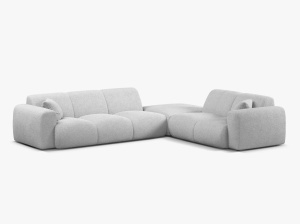 COLTAR MOLINO, 315 CM, PE DREAPTA, GRI DESCHIS, CU TAPITERIE DIN TEXTIL BOUCLE BALOO, MICADONI