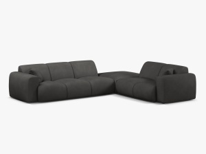 COLTAR MOLINO, 315 CM, PE DREAPTA, GRI INCHIS, CU TAPITERIE DIN TEXTIL CHENILLE EDEN, MICADONI