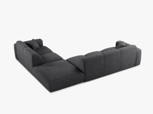 COLTAR MOLINO, 315 CM, PE DREAPTA, GRI INCHIS, CU TAPITERIE DIN TEXTIL BOUCLE BALOO, MICADONI - Img 3