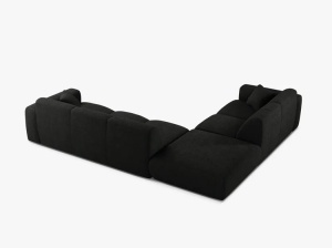 COLTAR MOLINO, 315 CM, PE STANGA, NEGRU, CU TAPITERIE DIN TEXTIL BOUCLE BALOO, MICADONI - Img 3