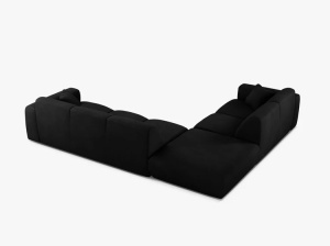 COLTAR MOLINO, 315 CM, PE STANGA, NEGRU, CU TAPITERIE DIN TEXTIL CHENILLE REBEL, MICADONI - Img 3