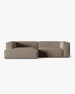 COLTAR NURIA GRI CALD, PE STANGA, 292X110 CM, TAPITAT CU TAPITERIE DIN TEXTIL CATIFEA PARIS, MICADONI