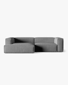 COLTAR NURIA GRI, PE STANGA, 292X110 CM, TAPITAT CU TAPITERIE DIN TEXTIL CATIFEA PARIS, MICADONI