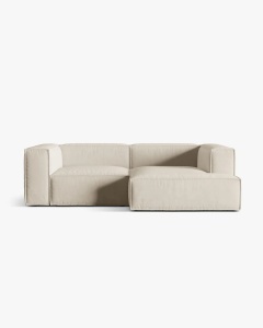 COLTAR NURIA, PE DREAPTA, BEJ, 252X147 CM, TAPITAT CU TAPITERIE DIN TEXTIL CATIFEA PARIS, MICADONI