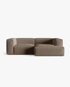 COLTAR NURIA, PE DREAPTA, CAPPUCCINO, 252X147 CM, TAPITAT CU TAPITERIE DIN TEXTIL STRUCTURAT LIBERTY, MICADONI