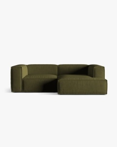 COLTAR NURIA, PE DREAPTA, VERDE MUSCHI, 252X147 CM, TAPITAT CU TAPITERIE DIN TEXTIL CATIFEA PARIS, MICADONI