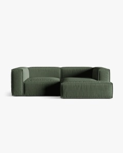 COLTAR NURIA, PE DREAPTA, VERDE MUSCHI, 252X147 CM, TAPITAT CU TAPITERIE DIN TEXTIL STRUCTURAT LIBERTY, MICADONI