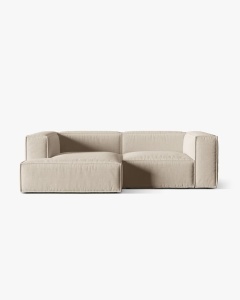 COLTAR NURIA, PE STANGA, BEJ, 252X147 CM, TAPITAT CU TAPITERIE DIN TEXTIL STRUCTURAT LIBERTY, MICADONI