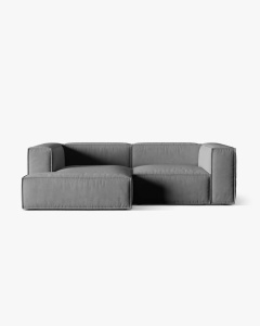 COLTAR NURIA, PE STANGA, GRI, 252X147 CM, TAPITAT CU TAPITERIE DIN TEXTIL CATIFEA PARIS, MICADONI