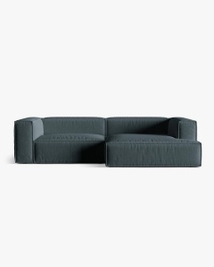 COLTAR NURIA PETROL INCHIS, PE DREAPTA, 292X110 CM, TAPITAT CU TAPITERIE DIN TEXTIL STRUCTURAT LIBERTY, MICADONI