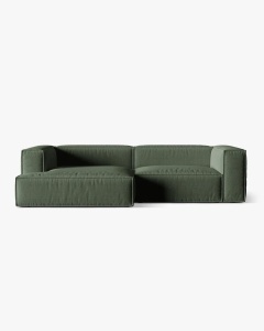 COLTAR NURIA VERDE MUSCHI, PE STANGA, 292X110 CM, TAPITAT CU TAPITERIE DIN TEXTIL STRUCTURAT LIBERTY, MICADONI